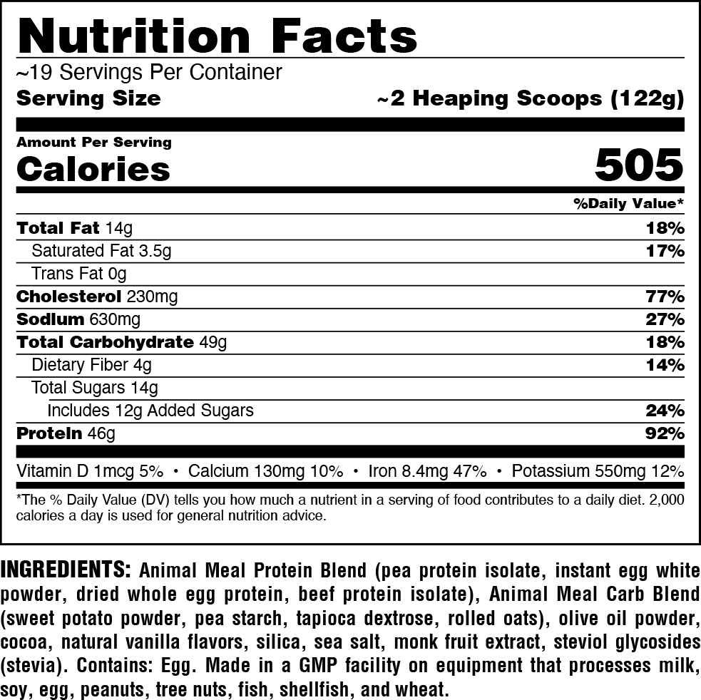Note: Some ingredients and nutritional facts may vary based on flavor
